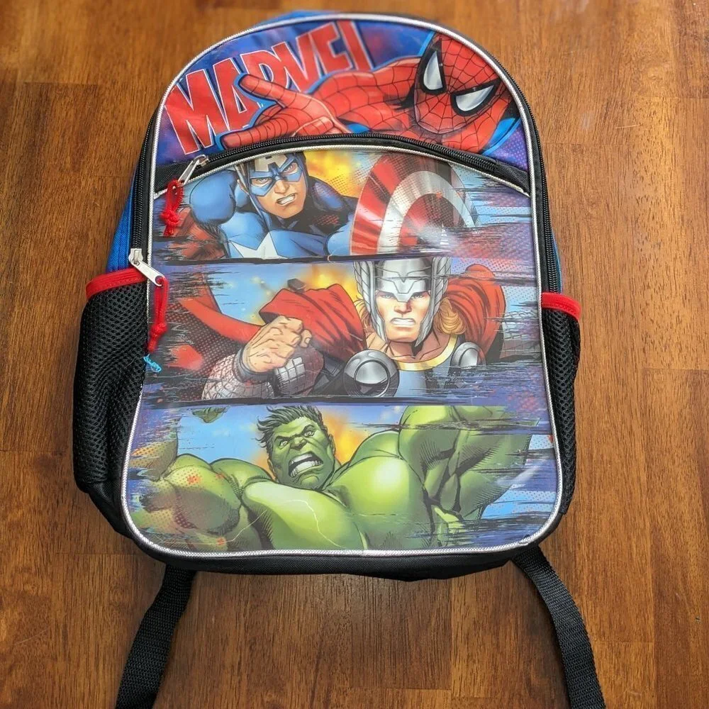 Marvel Backpack with Spiderman, Captain America, Thor & Hulk